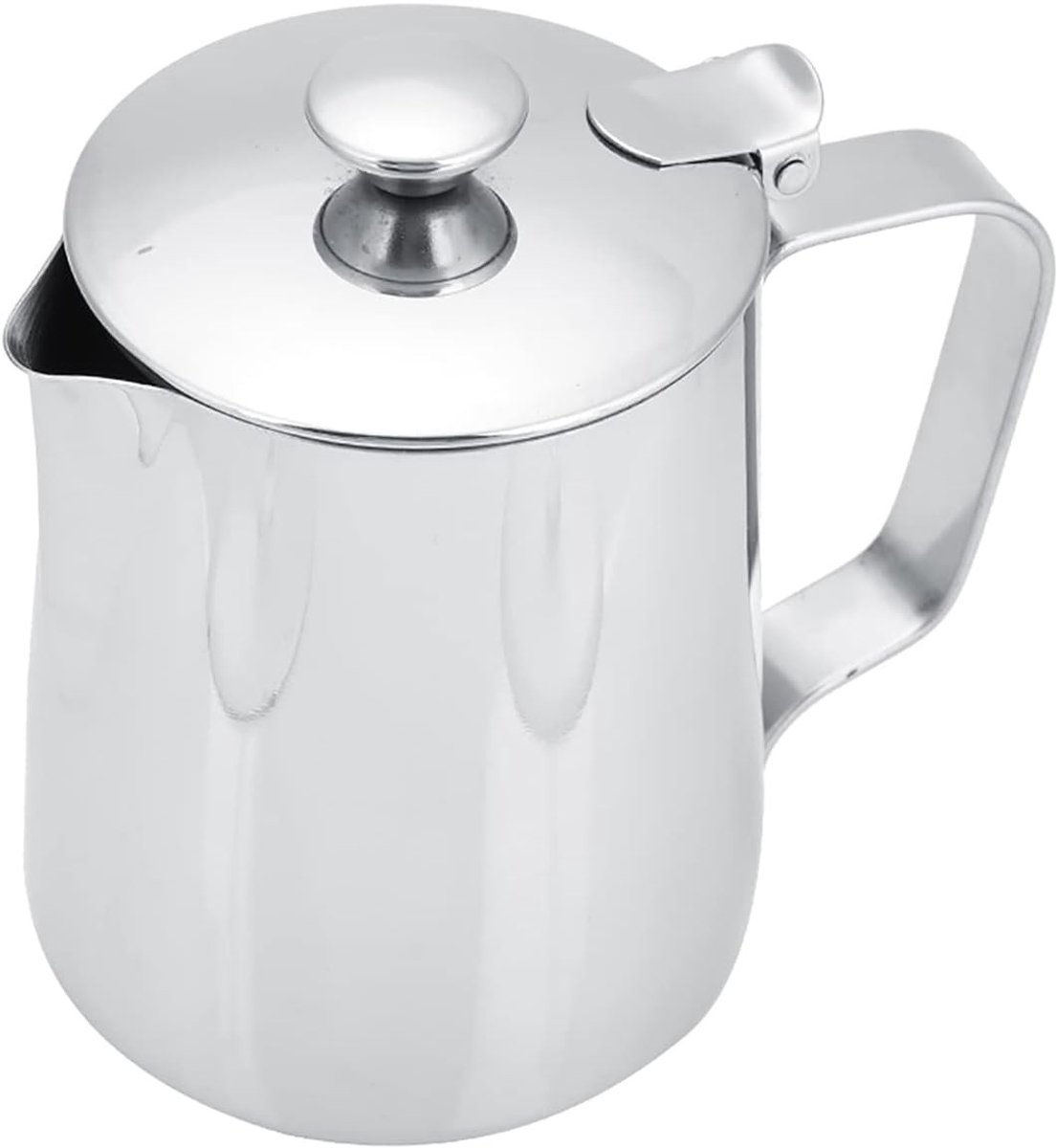 Koffiemok van RVS met deksel voor melkopschuimen en latte kunst, 350ml, ideaal voor kantoor en keuken