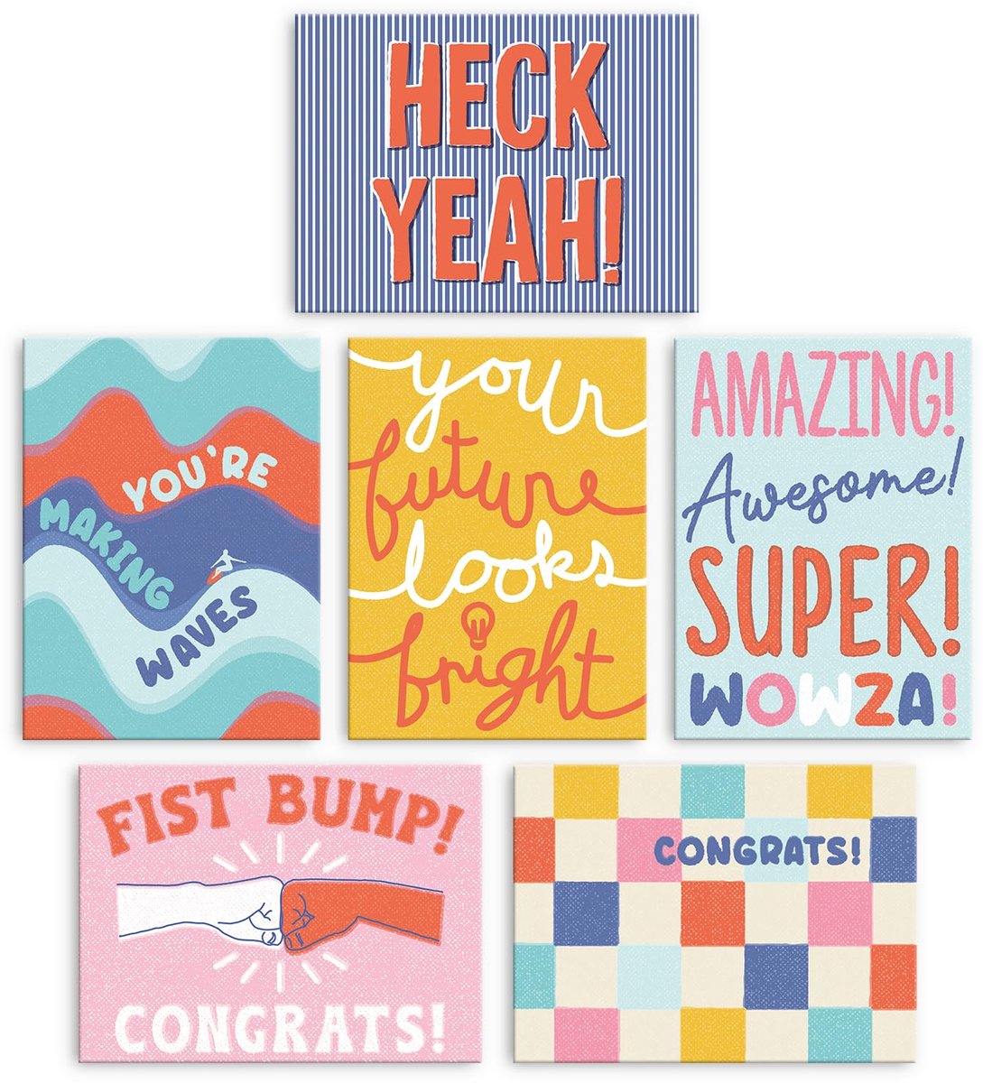 S&O Fun Felicitatiekaarten met enveloppen, 24 stuks, kleurrijke aanmoedigingsnotities met omslagen, waarderingskaarten - ShopVlot