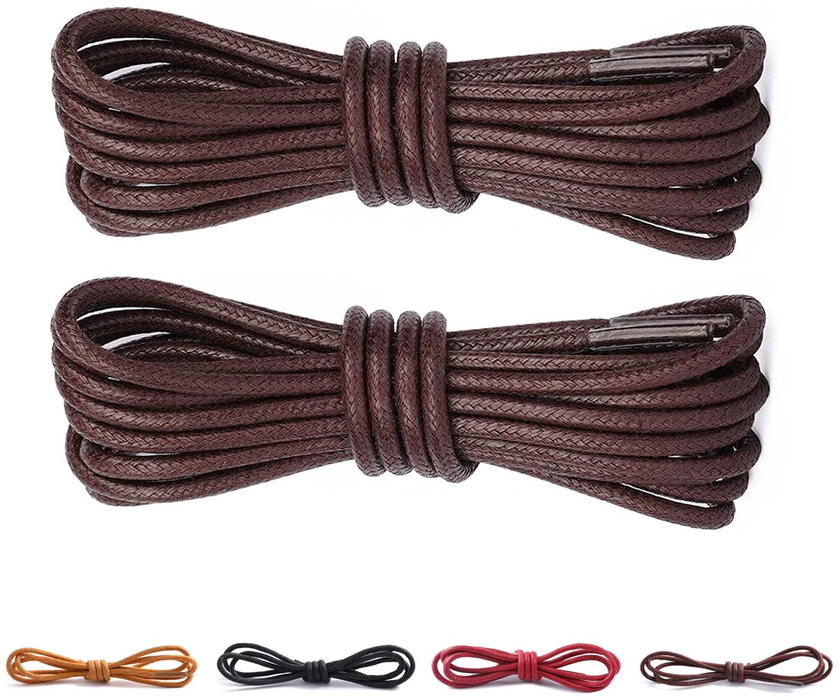 CCSOFTIME 2 Paar Rond Gewaxte Veters Bruin,2.5mm Oxford Schoenveters voor - ShopVlot