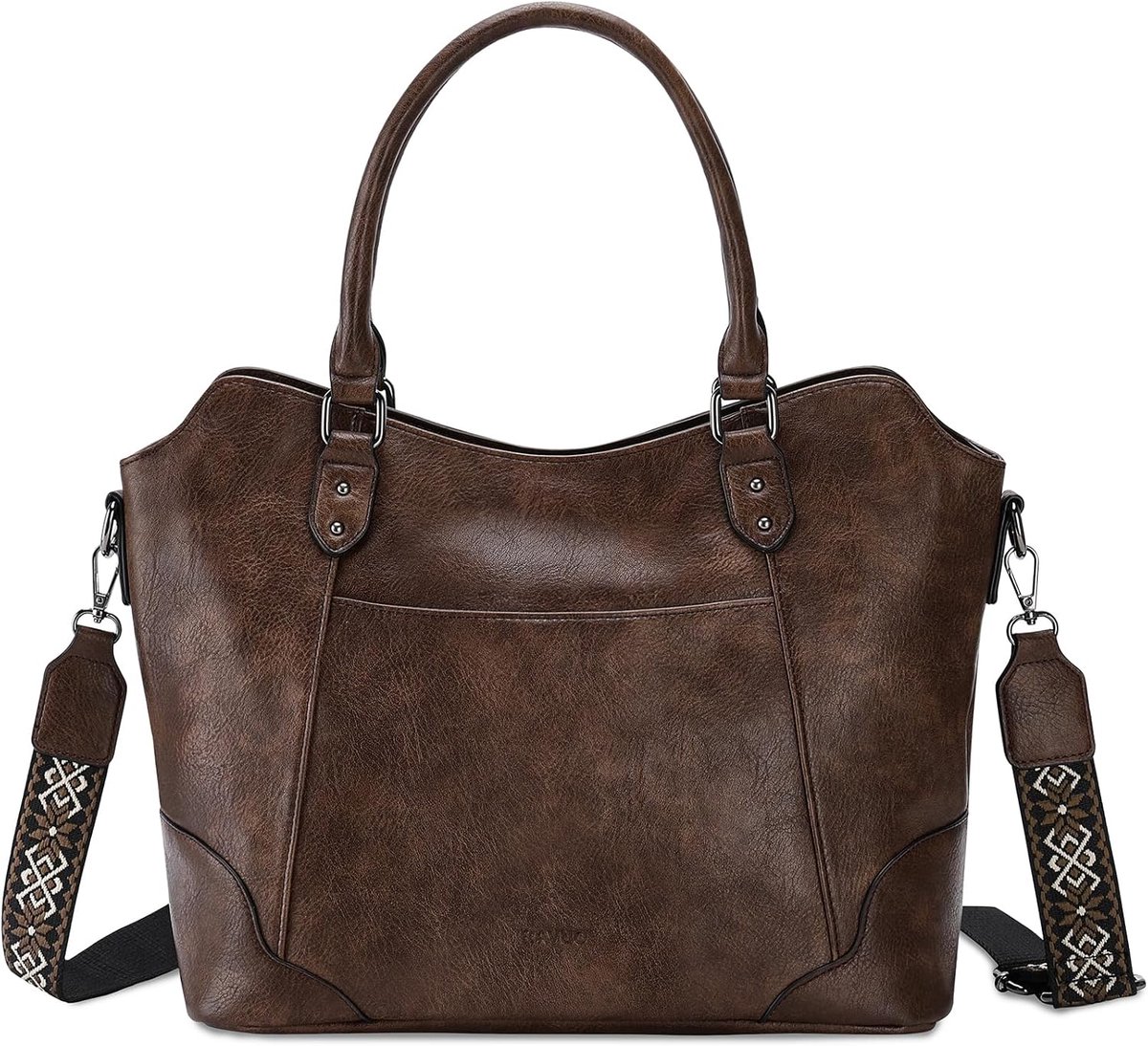 RAVUO Hobo Bag for Women, Vegan Leather Top Handle Handbag Shoulder Bag Chic Ladies Crossbody Satchel Adjustable - ShopVlot