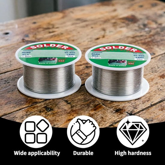 Kwaliteitsvolle loodvrije soldeerdraad met harskern, 1mm, 100g - Ideaal voor elektronica, lage temperatuur solderen en precisiewerk — afbeelding 3