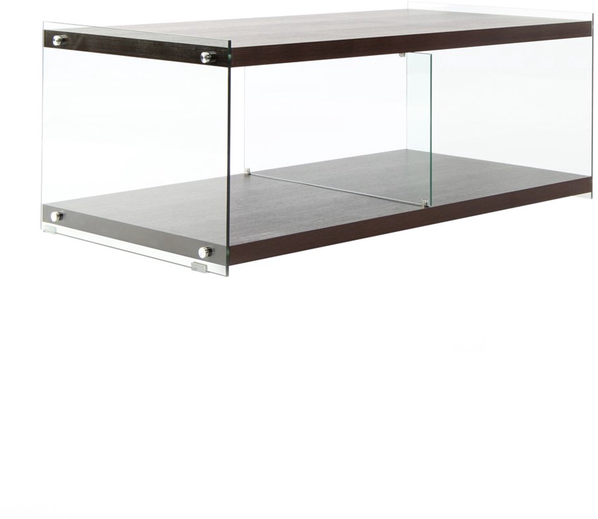 Padiro TV-meubel 120 x 45 x 60 cm - donkerbruin - MDF en gehard glas - met opbergruimte