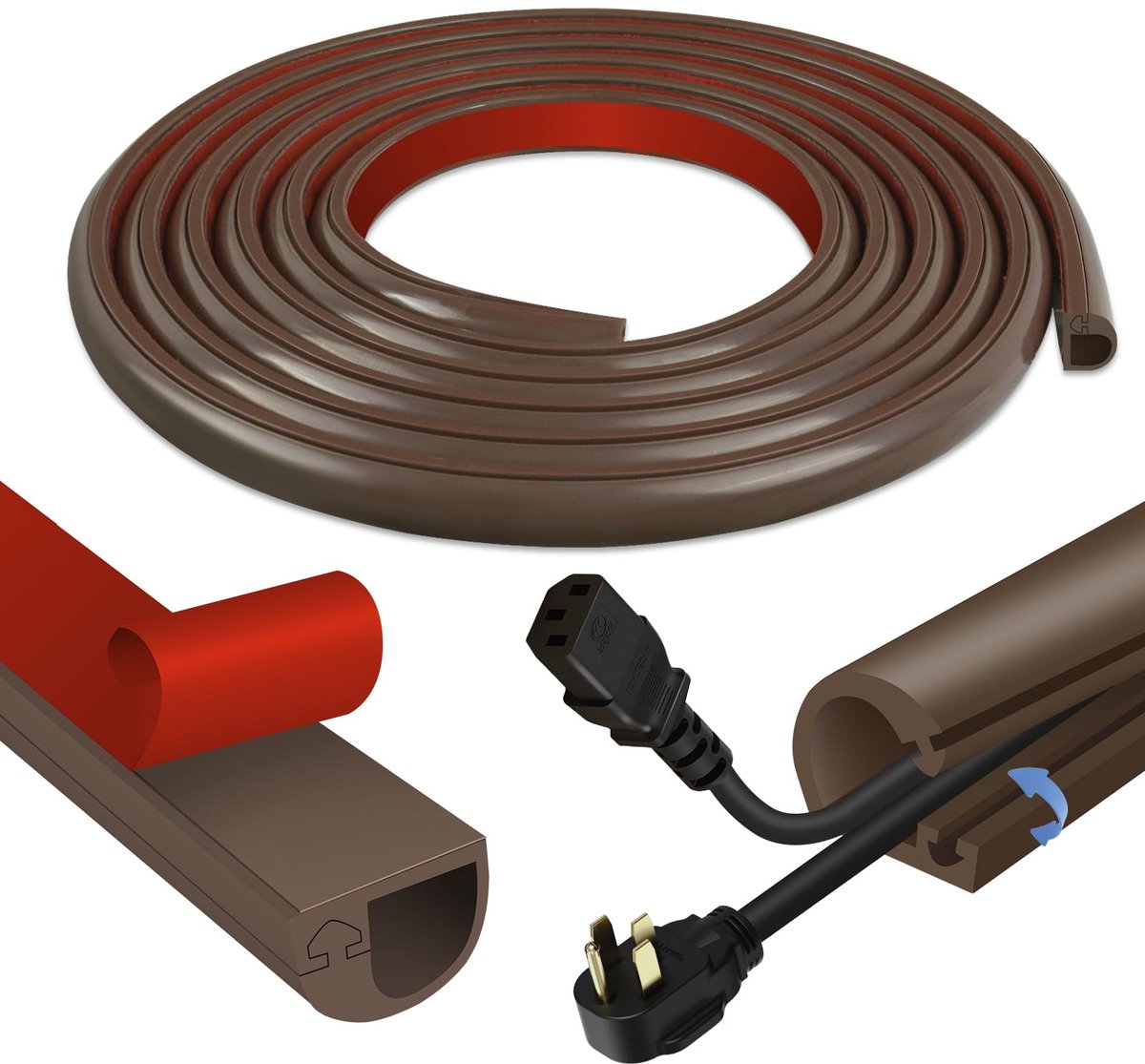 Kabelgoot 22 mm × 10 mm - zelfklevend - siliconen - flexibele kabelafdekking voor muur en vloer - ShopVlot