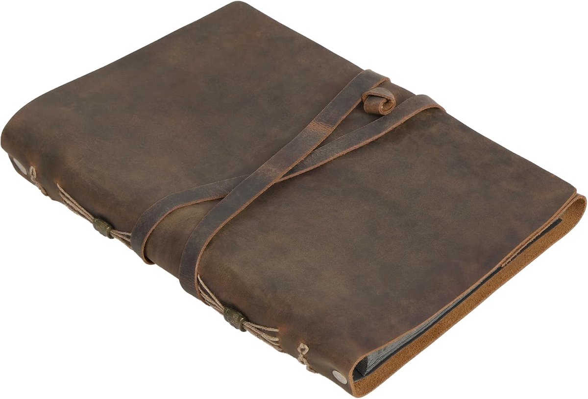 Fotoalbum 30x30 cm - vintage bruin leer - luxe uitstraling - perfect voor herinneringen - ShopVlot