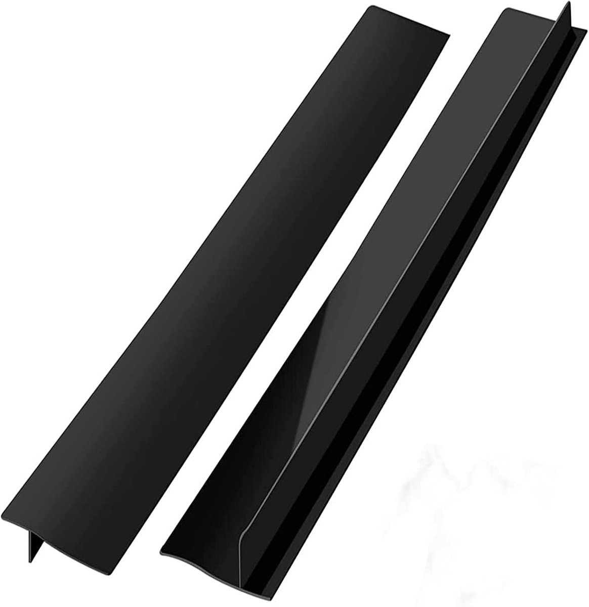 Siliconen Kookplaat Afdekking Set van 2, Lange en Brede Monden, Keuken Kieren Vulmiddel voor Fornuis, Oven en Wasmachine (Zwart, 63.5 cm)