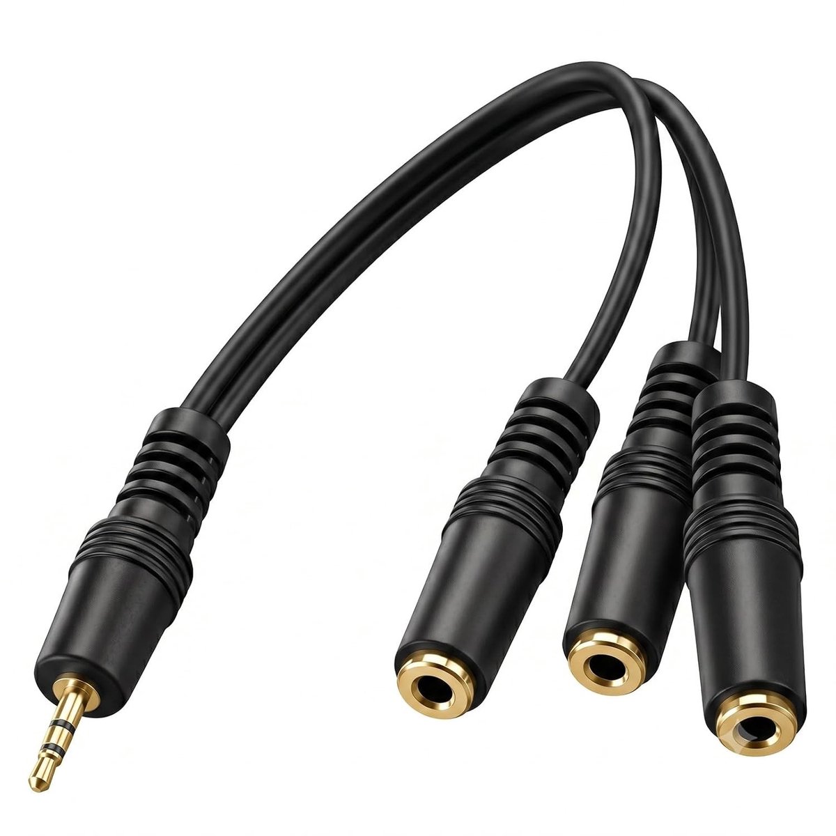 3-Way Audio Splitter 3.5 mm Jack voor Hoofdtelefoons, 1 naar 3 Verdeling, Geschikt voor PC, Laptop, Gaming, PS4, Xbox One, Smartphone en Tablet