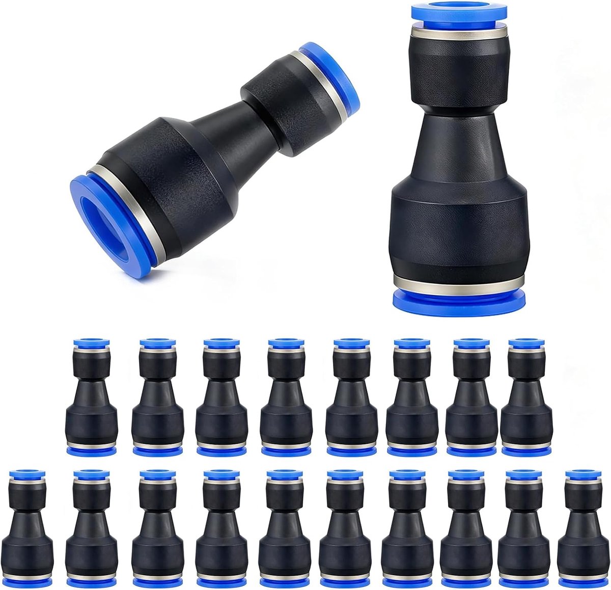 Pneumatische snelkoppelingen 12-6 mm - verloopstukken - 20 stuks - stevige verbinding voor perslucht - ShopVlot