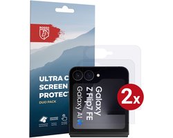 Rosso Screen Protector Geschikt voor Samsung Galaxy Z Flip 7 | Ultra Clear Duo Pack | TPU Folie | Case Friendly Beschermfolie | 2 Stuks