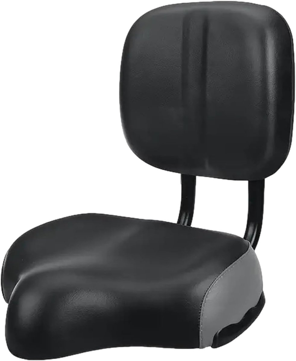 Extra Groot Fietszadel - Comfortzadel Breed - Comfortabel Fietsen - Met Verstelbare Rugleuning - 48 x 35 x 18 cm