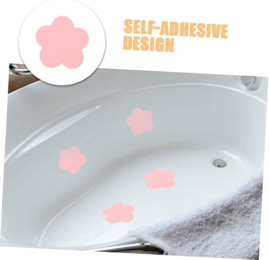 Bloemen Antislip Stickers - Badkamer Antislip Strips - Veilig Douchen - Zelfklevend PEVA Materiaal - 8.5 x 8.5 cm - Roze — afbeelding 4