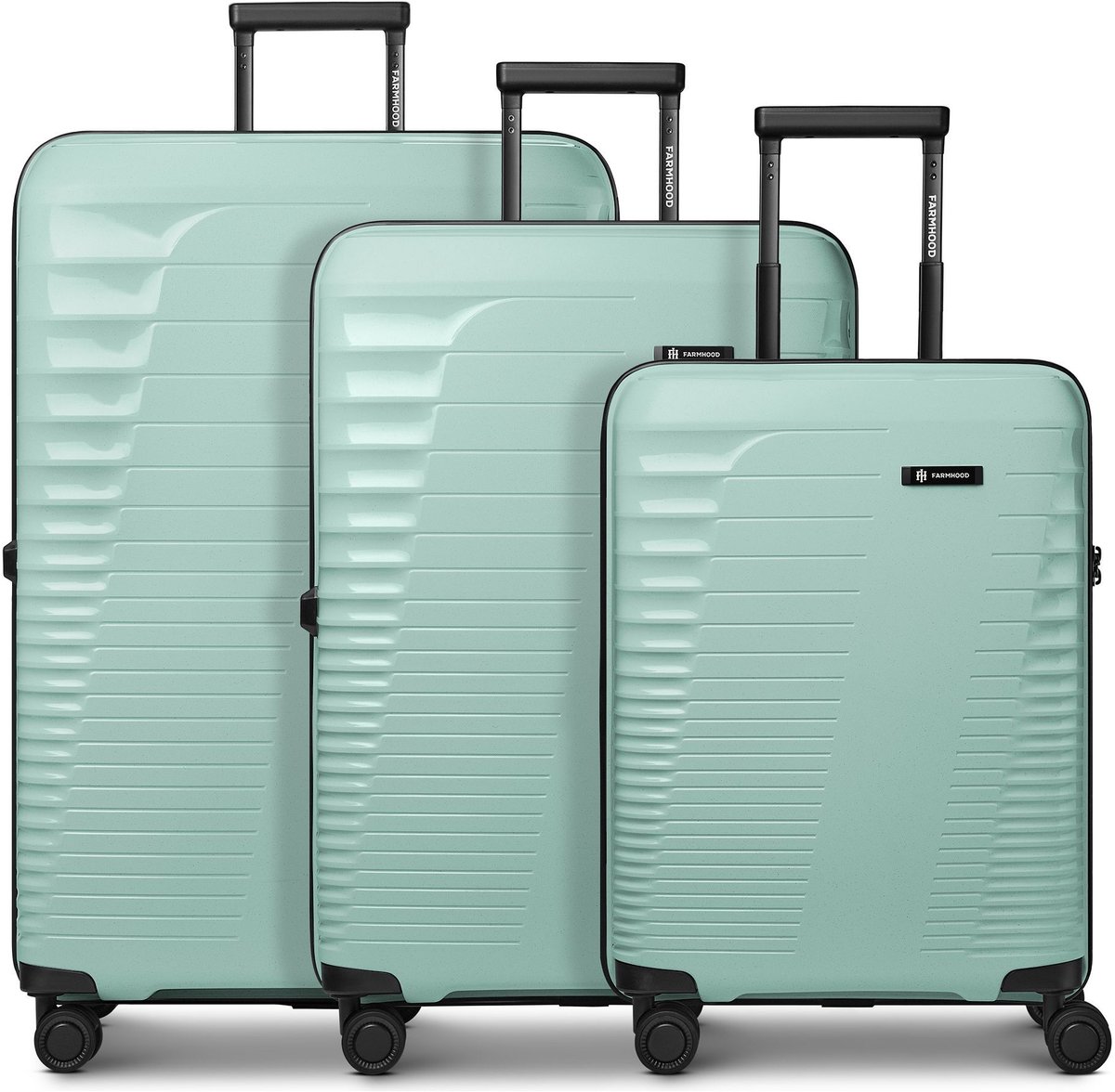 Farmhood Eco Edition 4 wielen Kofferset 3-delig met uitbreidingsplooi - Harde bagage - TSA slot - mint