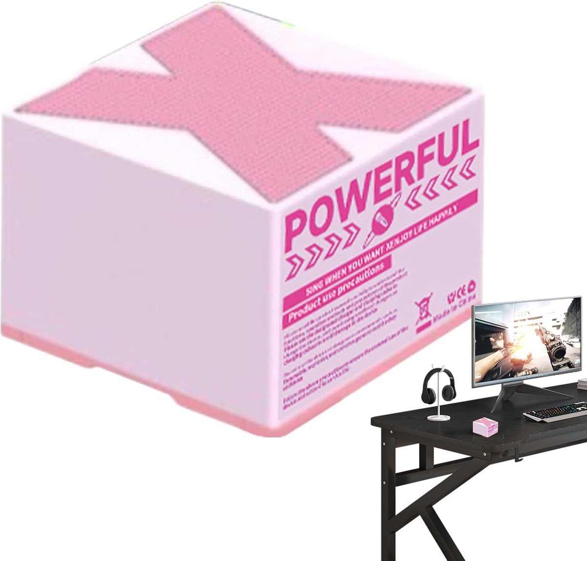 Draadloze Luidspreker - Draagbare Speaker - Muziek Luisteren - Heldere Geluidskwaliteit - 42x8x42 cm - Roze