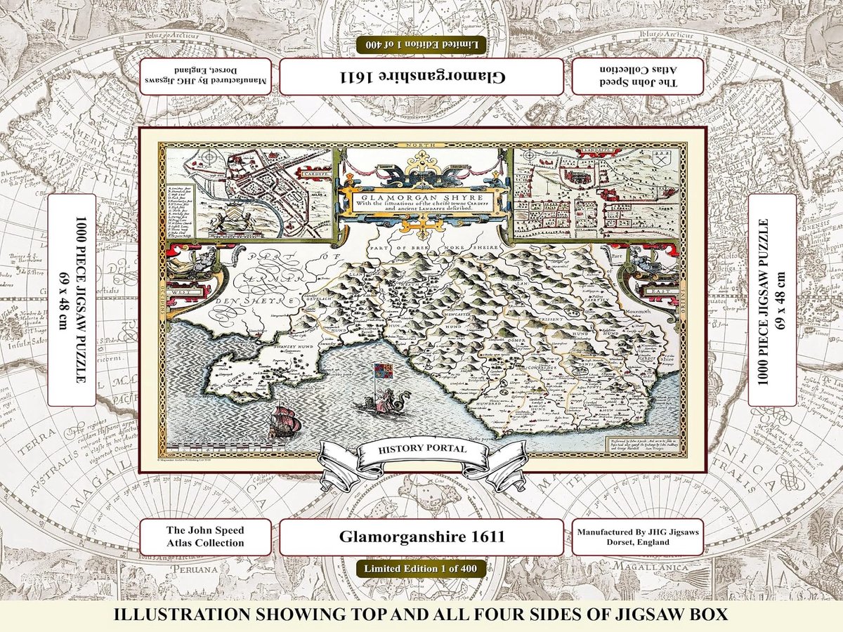 1000-Stuk Puzzel - Legpuzzel Kaart - Ontspannend Tijdverdrijf - Historische Kaart - 69 x 48 cm - Multicolor