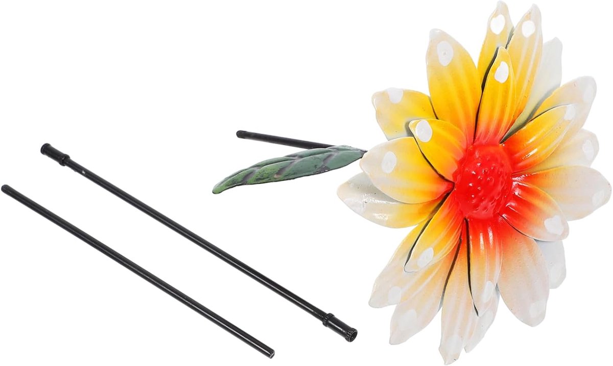 Zonnebloem Tuin Decoratie - Bloem Inzet - Buiten Decoreren - Vrolijk Ontwerp - 38 Grams - Wit