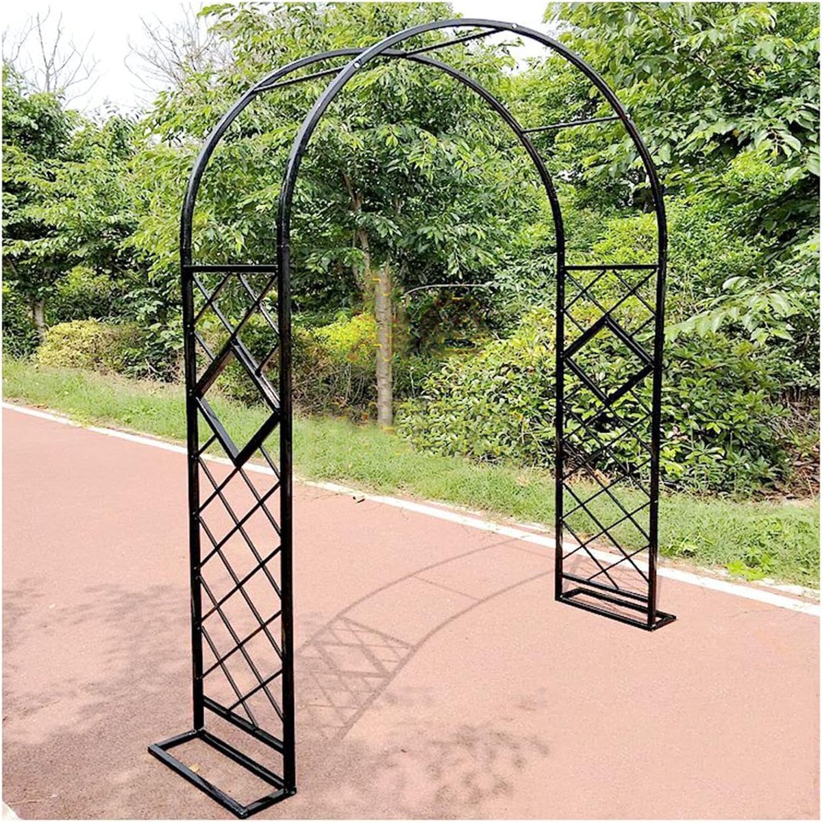 Rozenboog Metaal - Tuinboog Klimplanten - Tuin Decoratie - Verzinkte Stalen Buis - 200 x 230 cm - Zwart