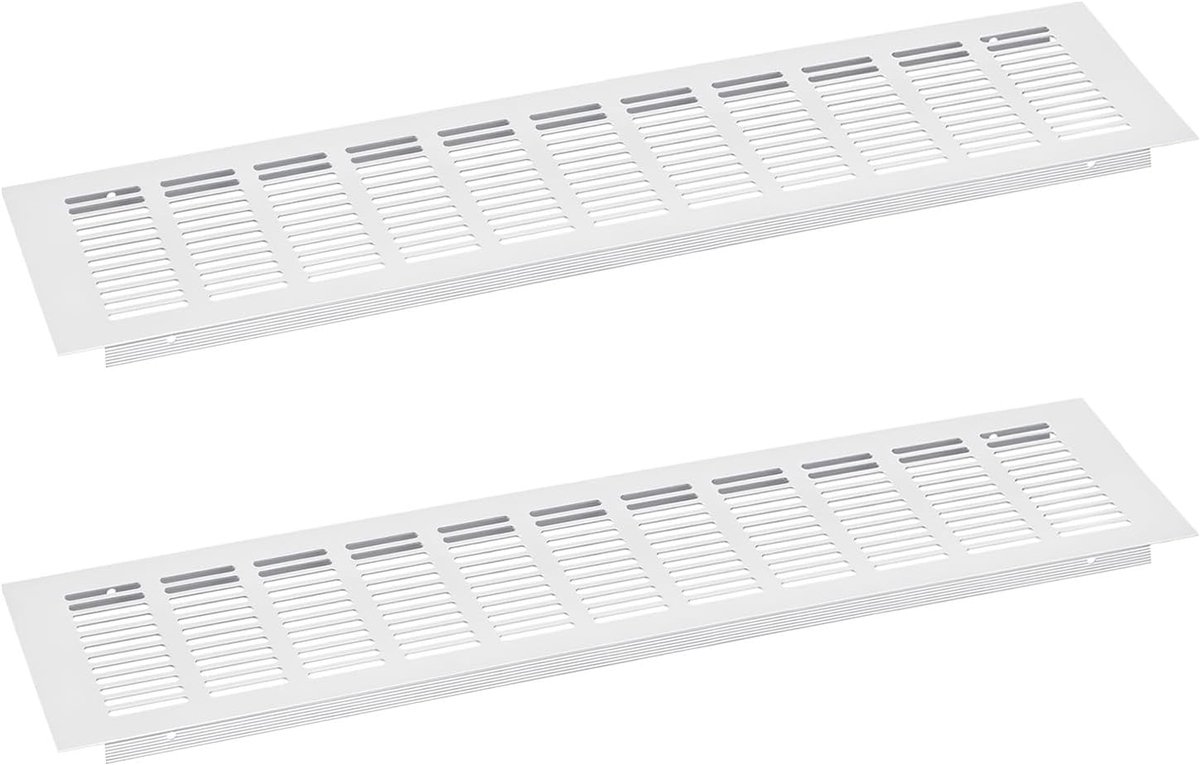 Luchtroosterafdekking - Ventilatierooster Afdekking - Ventilatie Verbeteren - Antislip Groefdesign - 450 x 100 mm - Zilver