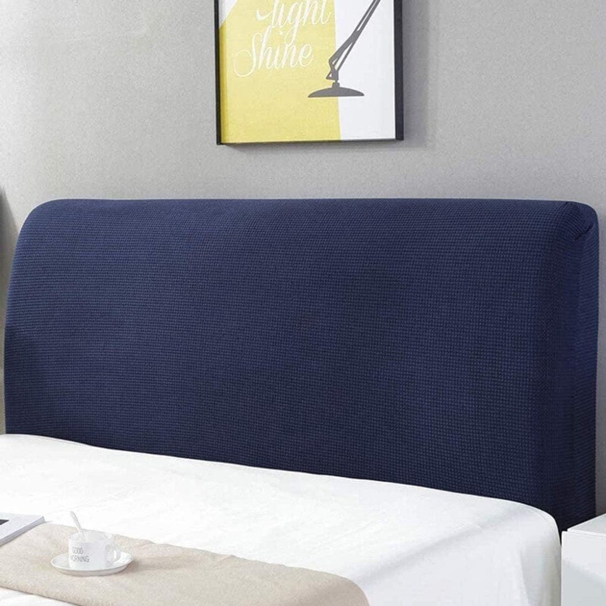 Hoofdbordhoes - Bed Hoes - Bed Beschermen - Verwijderbaar en Wasbaar - 200 cm - Donkerblau