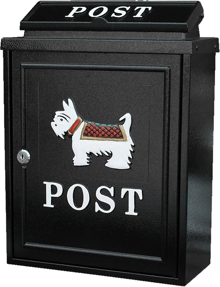 Metalen brievenbus - Muur postbus - Veilig post ontvangen - Met sleutelslot - 406 cm x 28 cm - Zwart