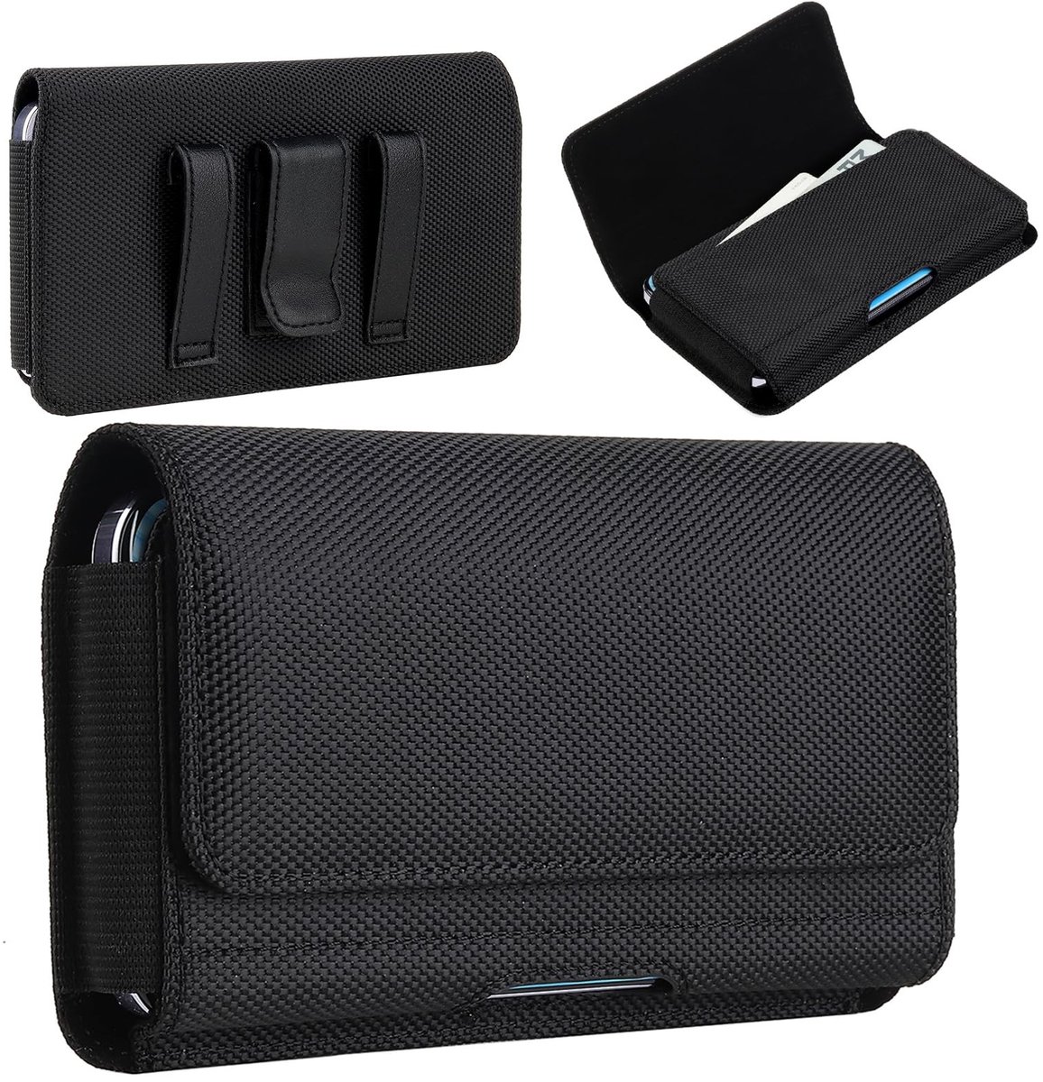 Omgoods - Handgemaakte Heuptas voor Smartphones - Met Flap en Schouderriem