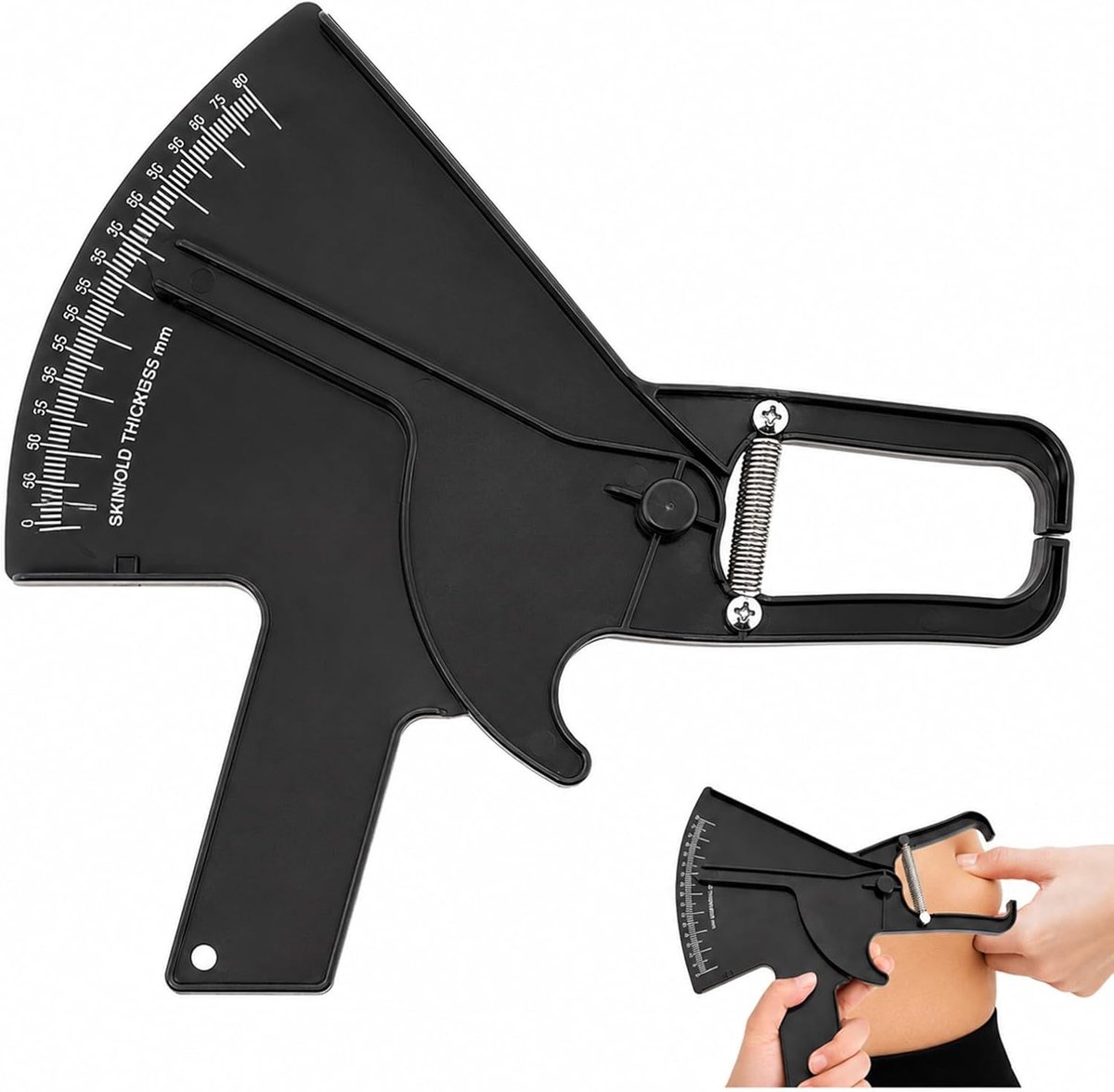 caliper lichaamsvettang, lichaamsvetmeter, nauwkeurige caliper, lichaamsvettang voor het meten van lichaamsvetaandeel, vettang, lichaamsvetmeter voor fitness, vetafval (zwart)