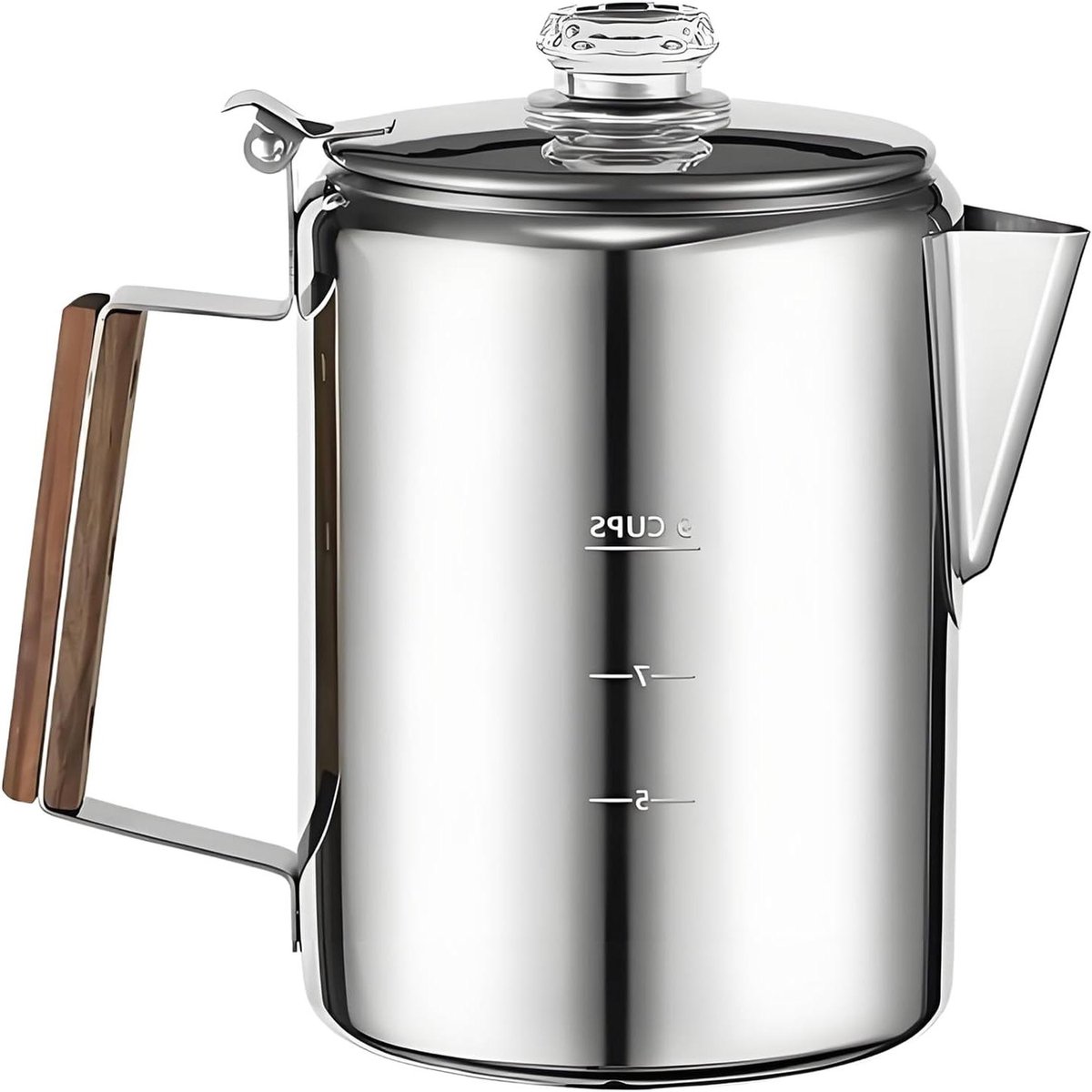 Percolator Koffiepot - Koffiezetapparaat Camping - Koffie Zetten - Roestvrij Staal - 6 of 9 Kopjes - Zilver