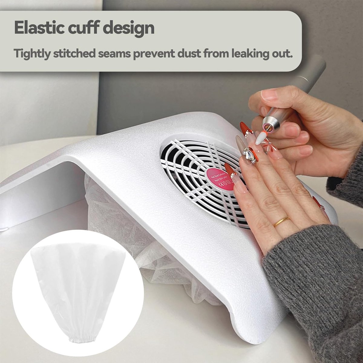 Nagelstofzuiger Zakjes – Set van 6 Herbruikbare Vervangzakken van Non-woven Stof, Stofopvangzakken voor Nail Art Stofafzuigers, Salon Accessoires