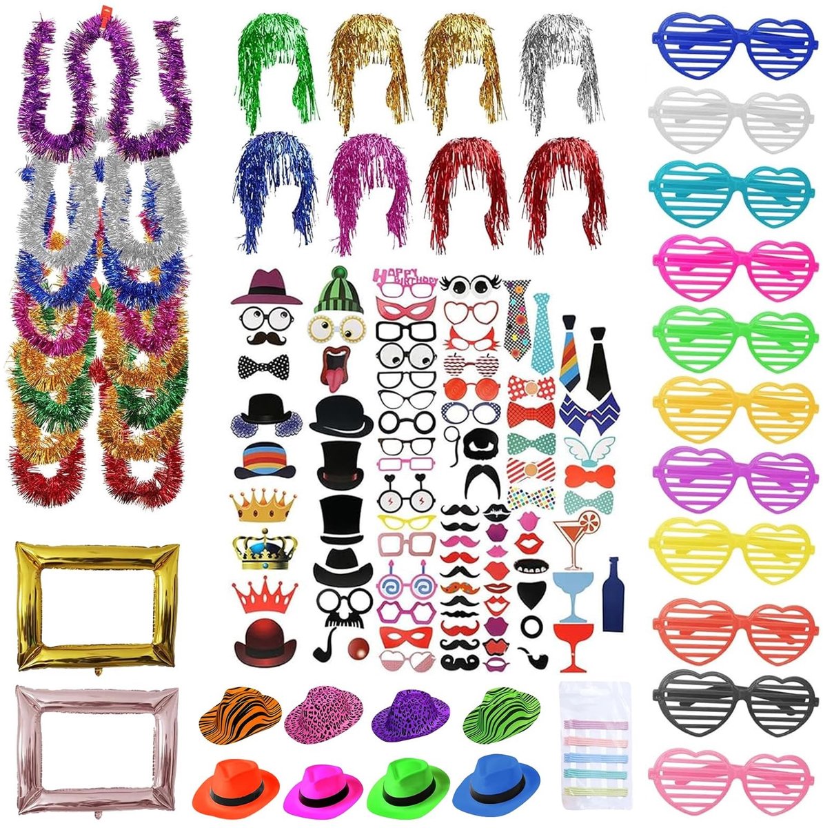 Omgoods - 146 Stuks Party Deko Photo Box Accessoires voor Bruiloft, Halloween en Feestjes