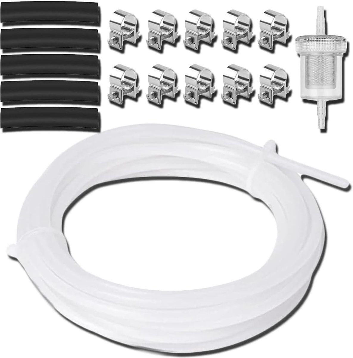Diesel Heater Fuel Line Kit 4m White Fuel Hose Filter Clips Replace 470499 for Webasto for Eberspacher D2 D4 D5 2KW 4KW 5KW 8KW Car Air Parking Heater 89031118