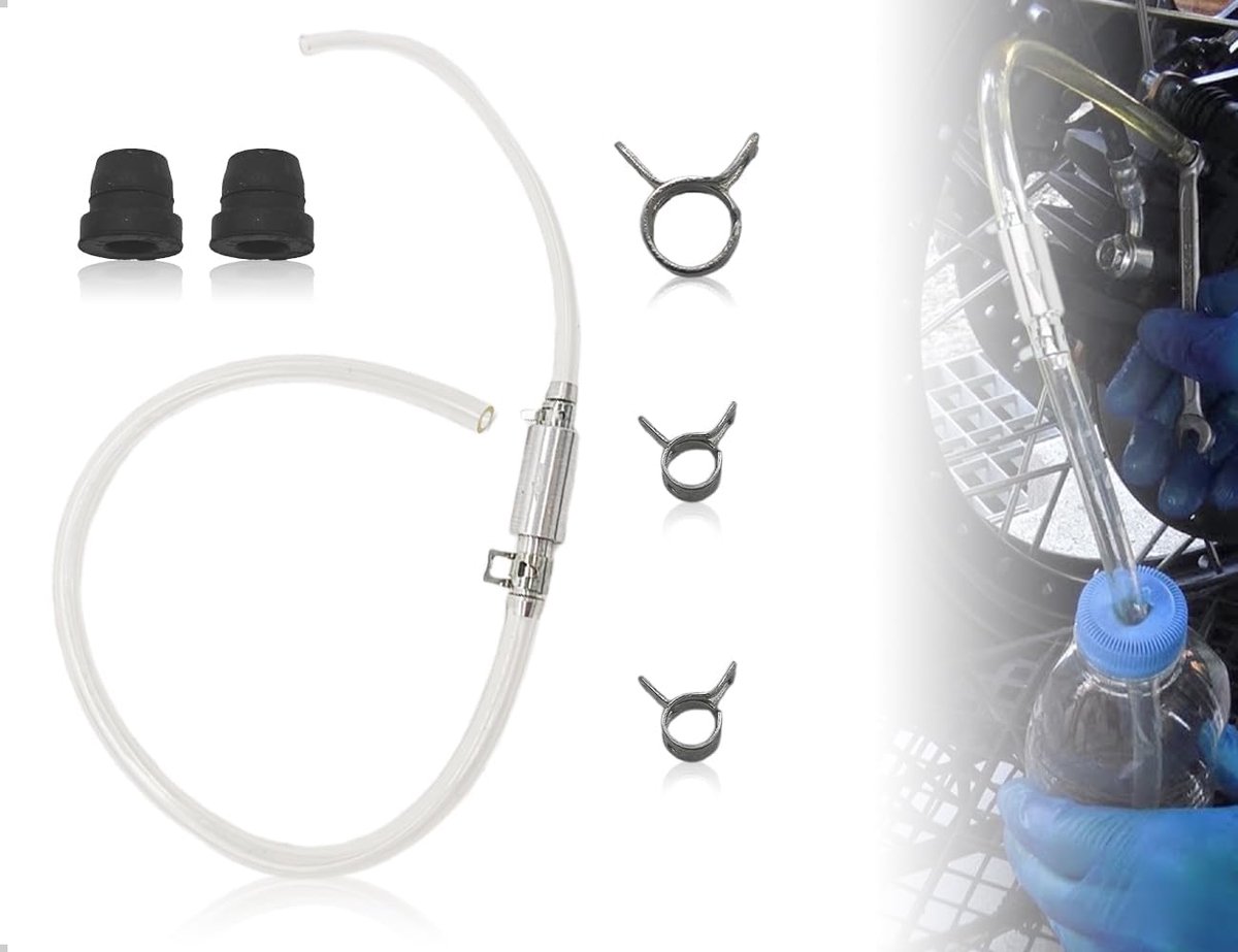 gereedschapsset voor het ontluchten van de koppeling, hydraulische uitlaatslang, voor motorfietsen en auto's (transparant)