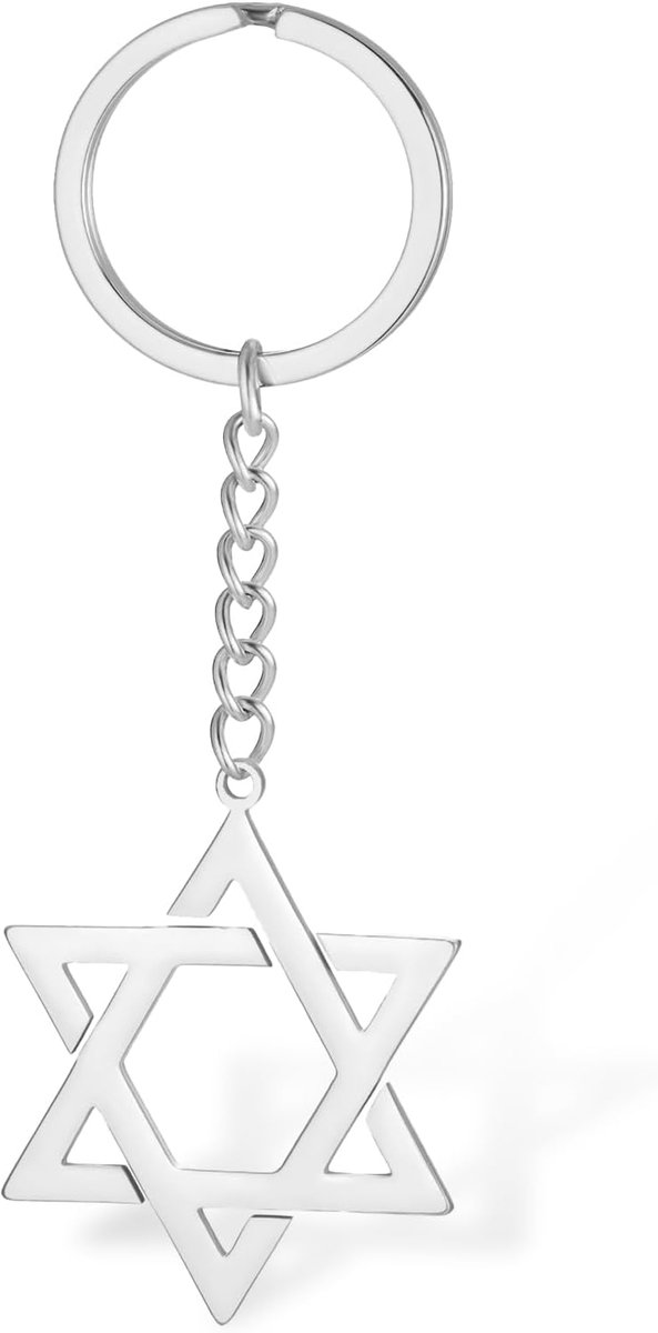 Davidster Sleutelhanger voor Vrouwen Mannen Joodse Ster Menorah Sleutelhanger Rvs Chanoeka Sleutelhanger Israël Religieuze Sieraden