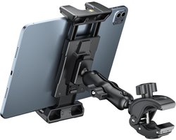 Tablet Mic Stand Houder voor iPad Loopband Stuurklem, Mount voor Spin Bike Microfoon Peloton Kinderwagen, Fit 5-13 inch iPad Pro 12.9 Air Mini, Galaxy Tab, iPhone, Fire HD 10