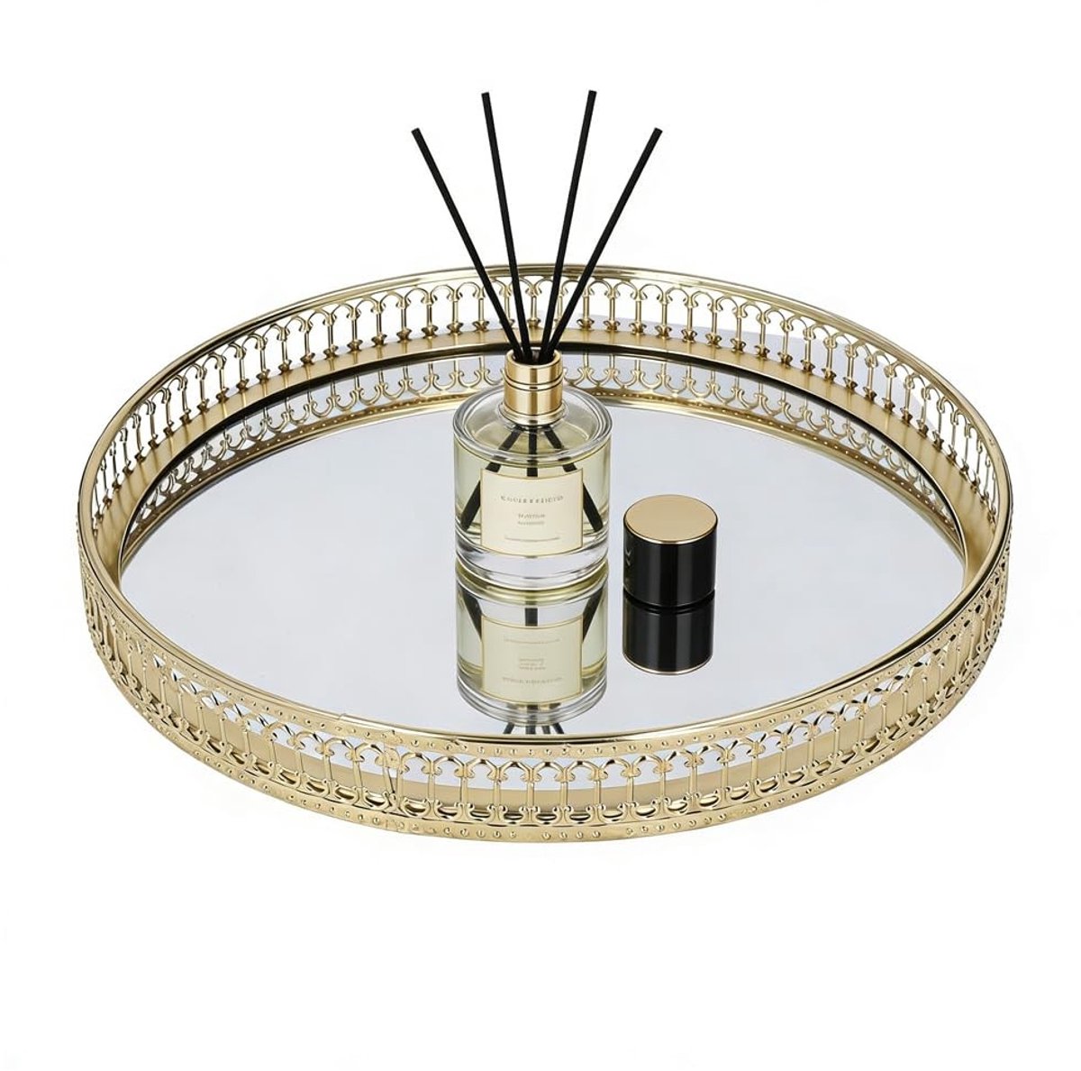 Omgoods - Ronde Spiegel Tray - Luxe Opberg Organizer voor Makeup en Sieraden
