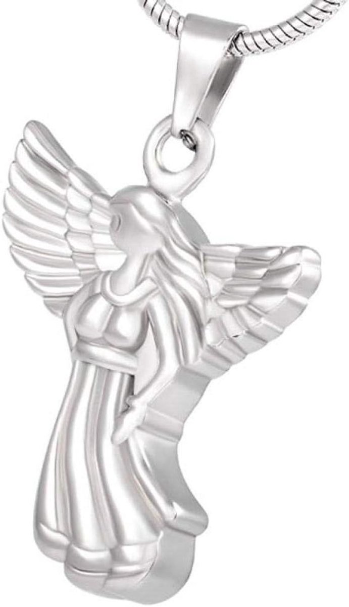 As Urn Ketting - Huisdier Urn - Herinnering Dragen - Met Vleugels - Kleine Urn - Zilver