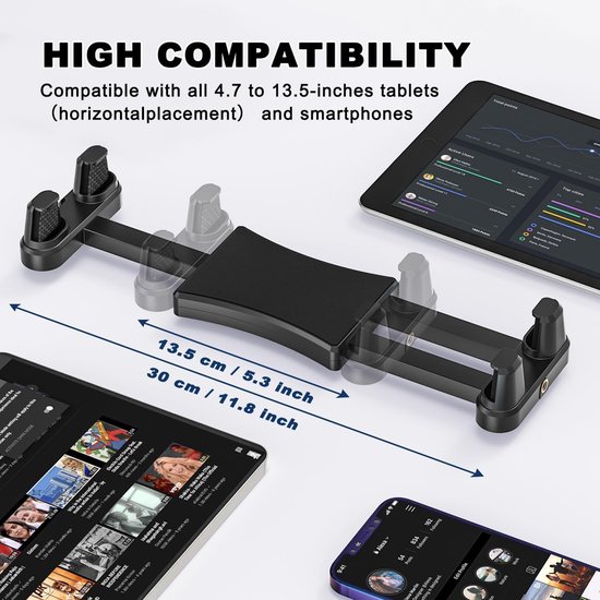 Muurbevestiging, Metalen Lange Arm iPad Muursteun voor Zaken en Thuis, Tablet Muurbeugel Houder Compatibel 4,7"- 13.5" iPad Tablets Mobiele Telefoon — afbeelding 3