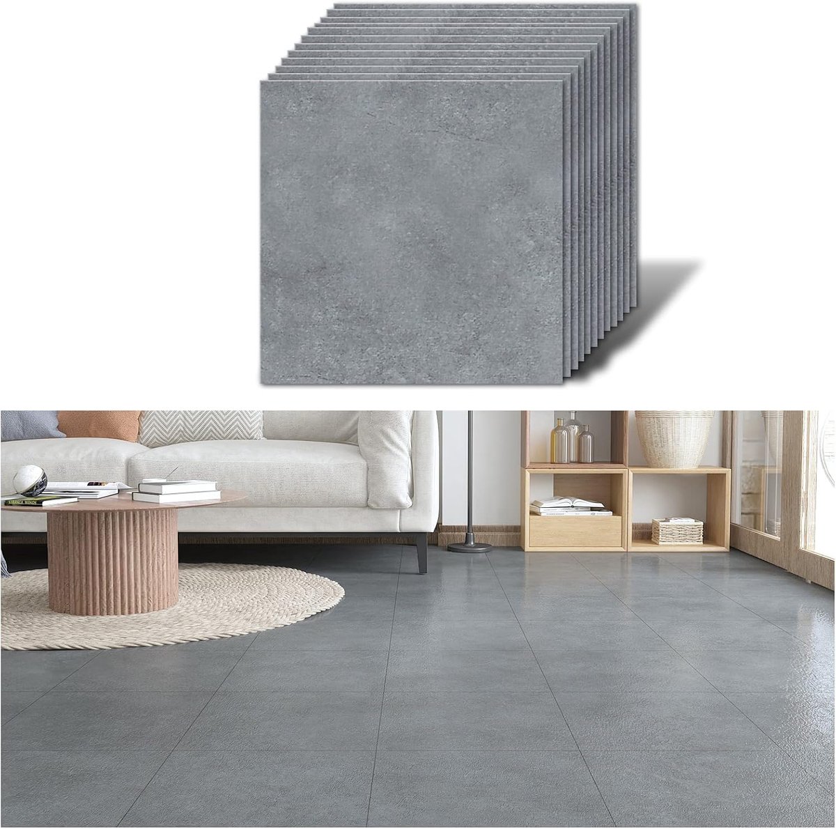 Vinylvloeren betoneffect behang afpellen en opplakken wandtegels keuken tegelstickers waterdichte vloerstickers voor badkamer spatwanden 30 cm x 30 cm 12 stuks