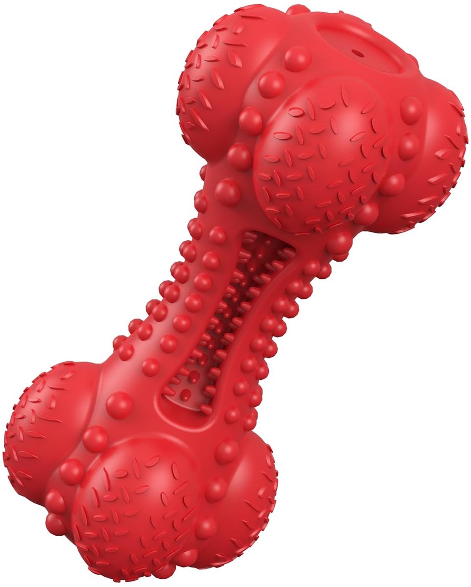Omgoods - Stevig Kauwspeelgoed voor Grote Honden, Rubber Bot met Pieper