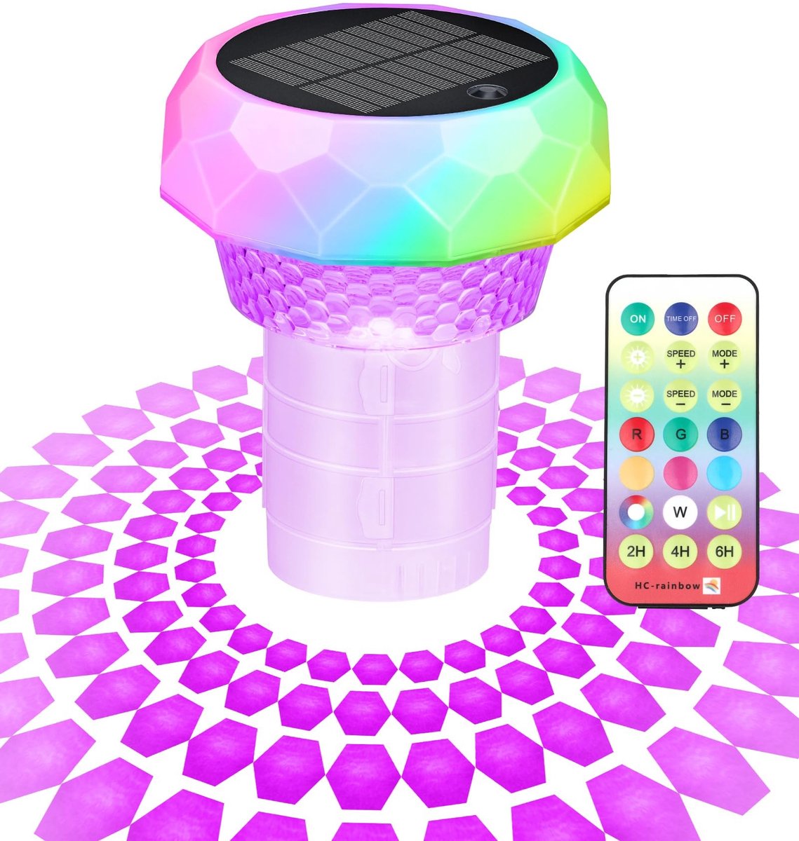 Omgoods - Doserende Drijver voor Chloortabletten met LED Verlichting - 7 Kleuren