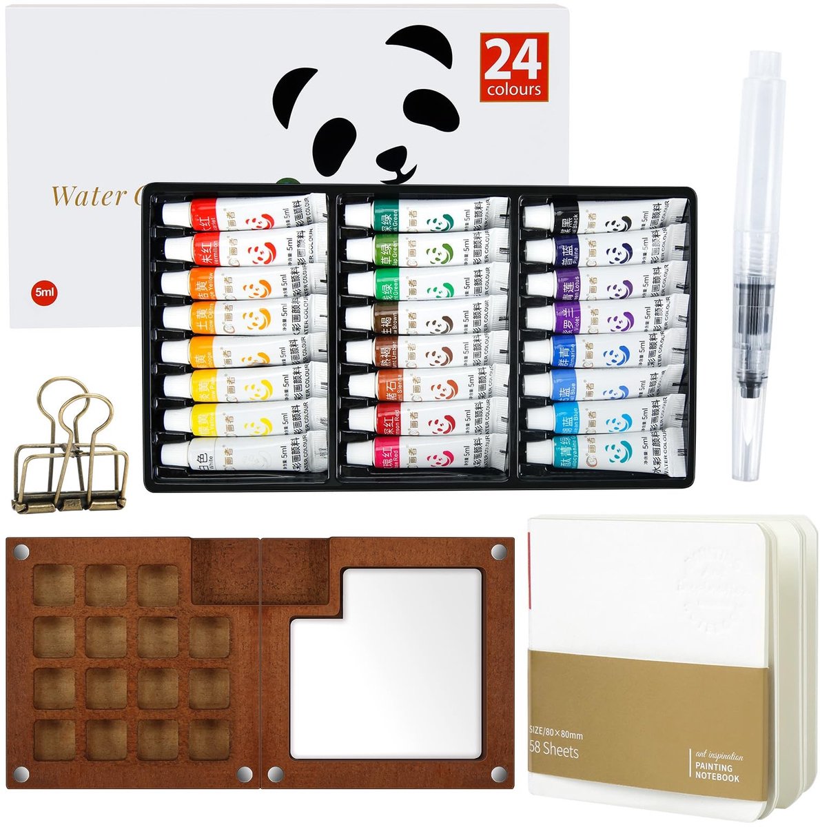 Omgoods - Pocket Watercolor Travel Set met Tekenschrift en Penseel