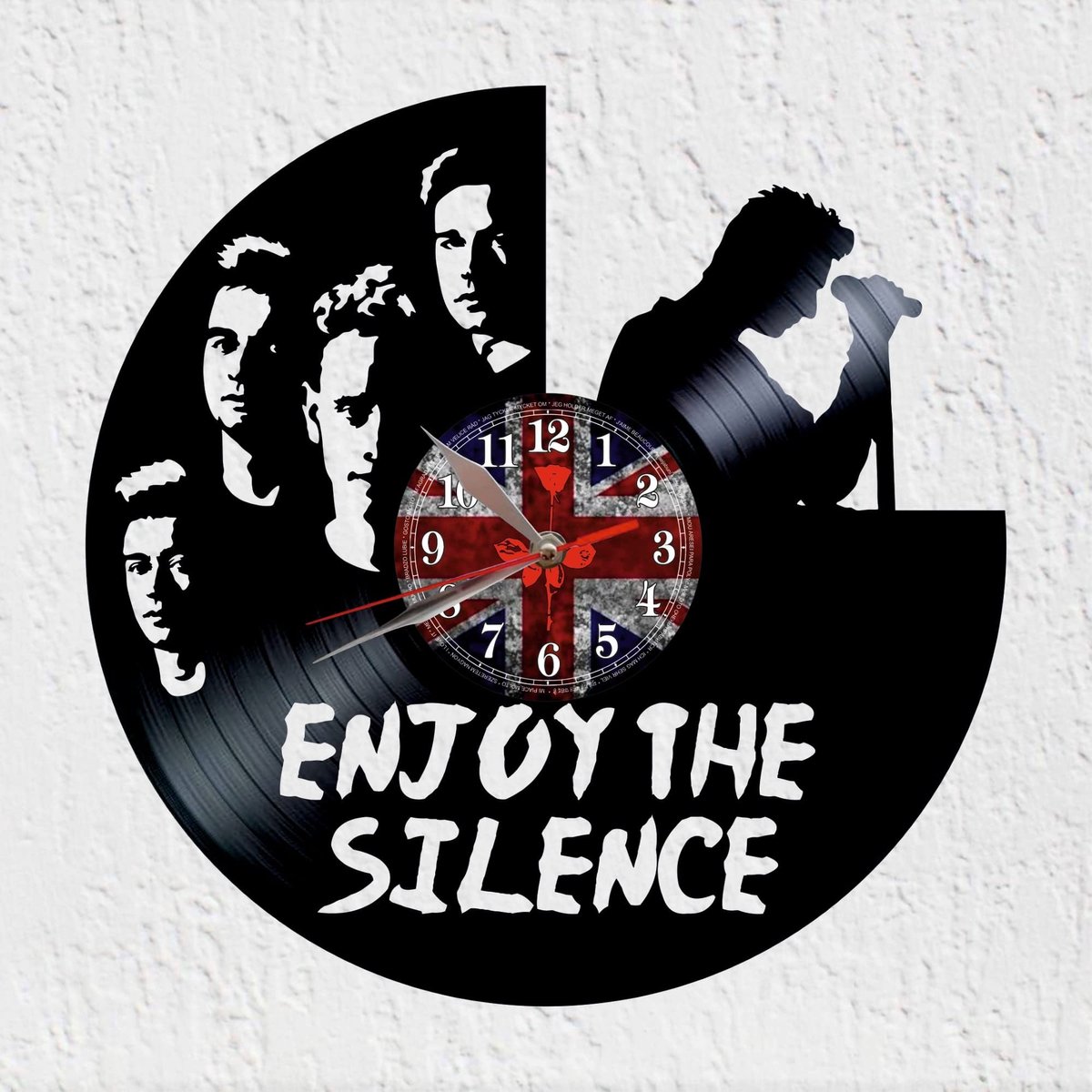 Omgoods - Wandklok Vinyl Record Silhouette - Unieke Decoratie