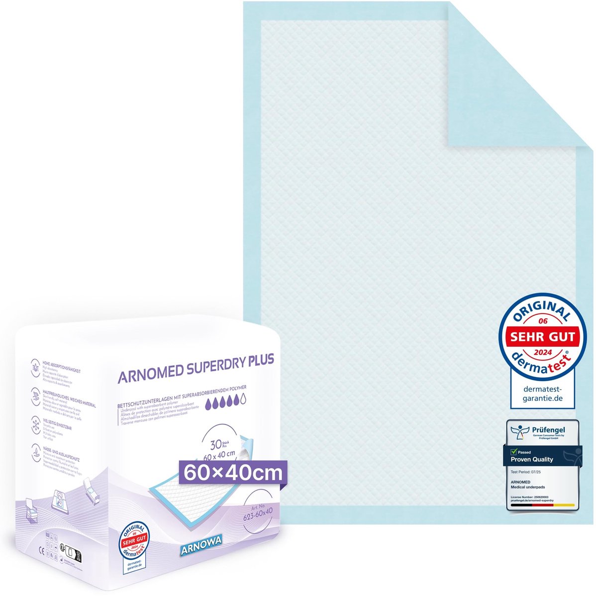 Omgoods - Medische Incontinentiepads 30x 60 x 40 cm - Absorbent, Wegwerp, 5-Laags