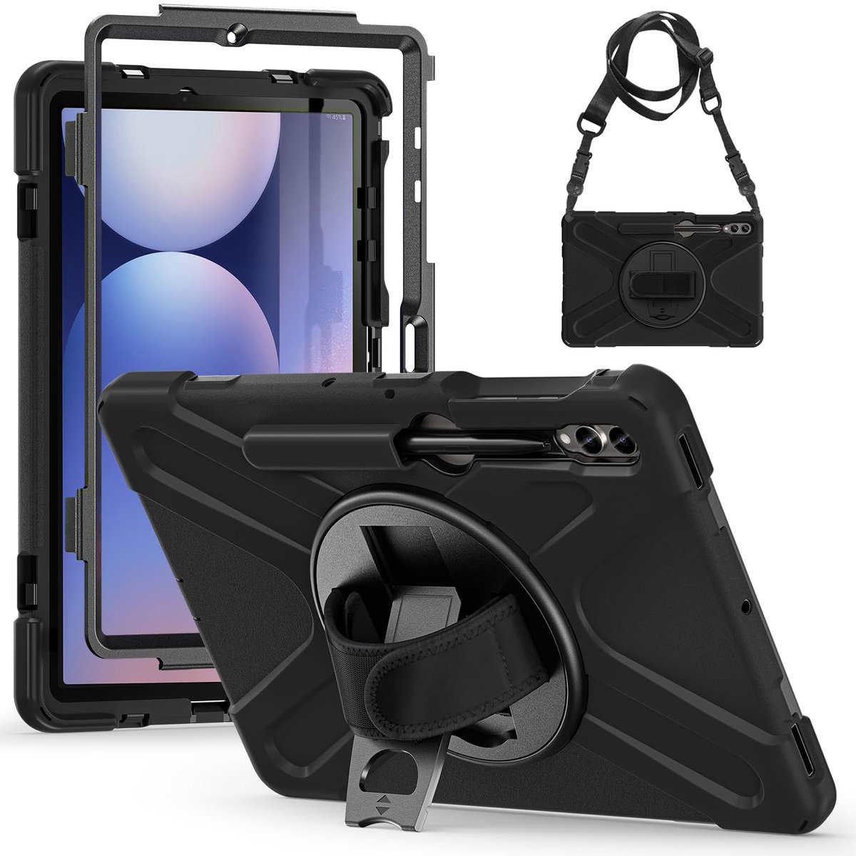 Omgoods - Shockproof Protective Case voor Samsung Galaxy Tab S10+/S9 FE 12.4 Inch - 360° Bescherming met Schouderband