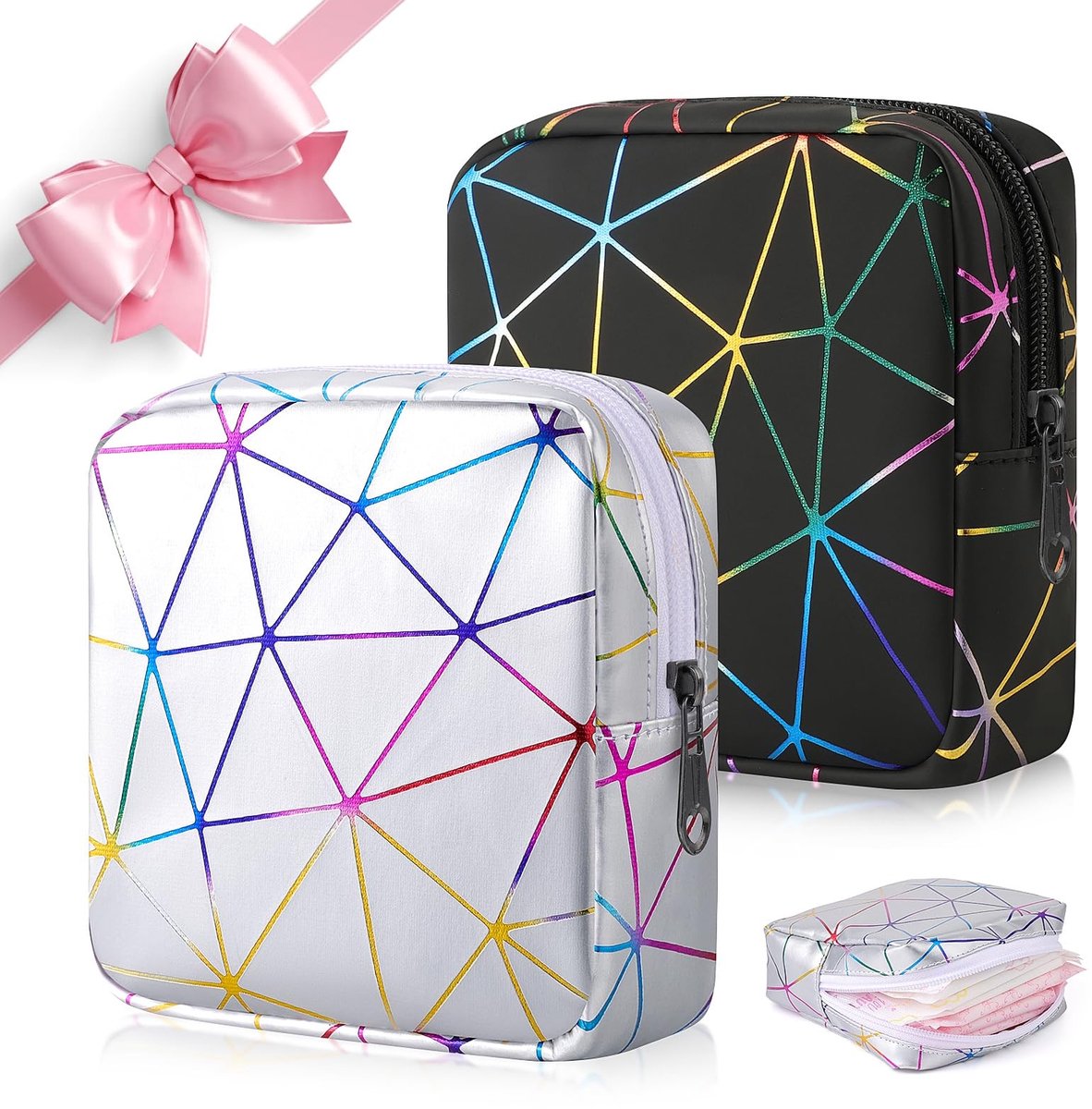 Omgoods - 2-delige Make-up Tas voor Meisjes met Rits, Perfect voor Reizen