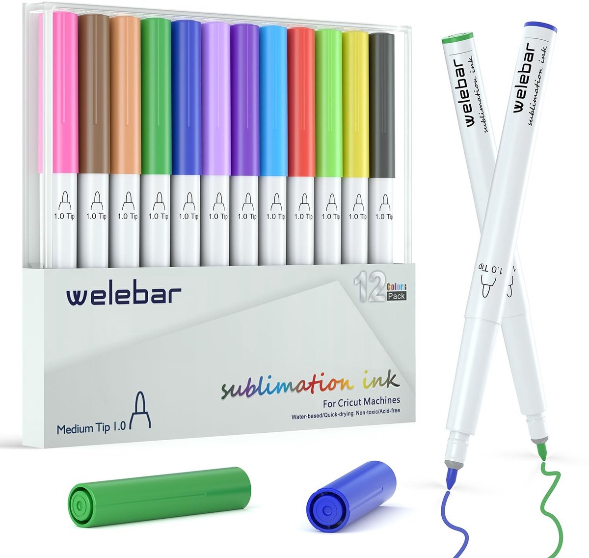 Omgoods - Sublimation Pens Set van 12 - Medium Point Markers voor DIY Crafts