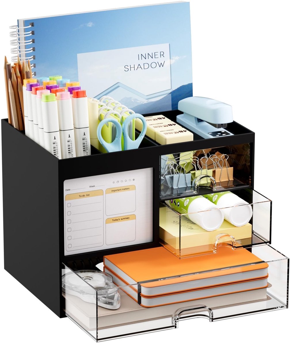 Omgoods - Desk Organiser met 3 Lades - Ruimtebesparende Stationery Organizer