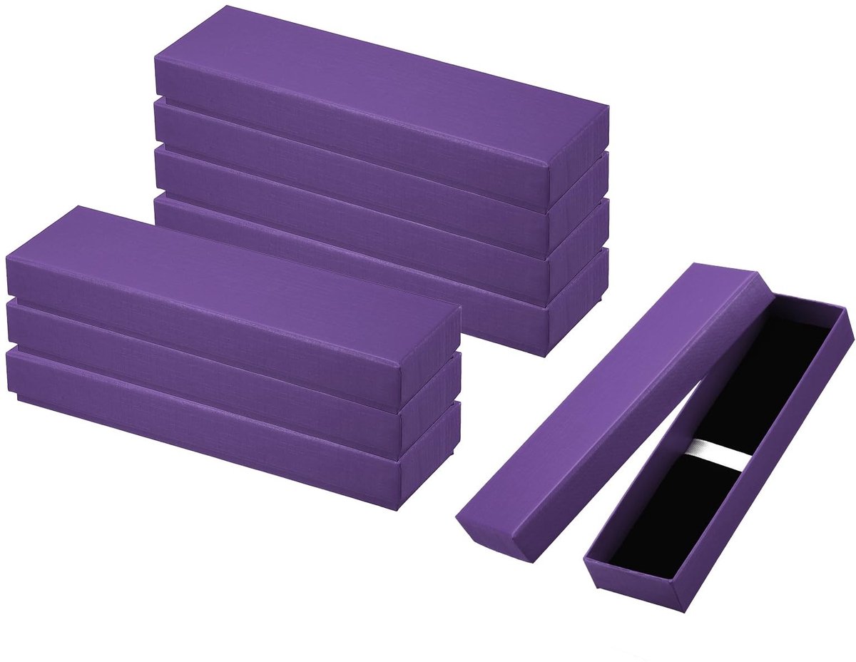 Omgoods - Lege Pen Geschenkdoos - 8 Pack Kartonnen Presentatie Box Paars