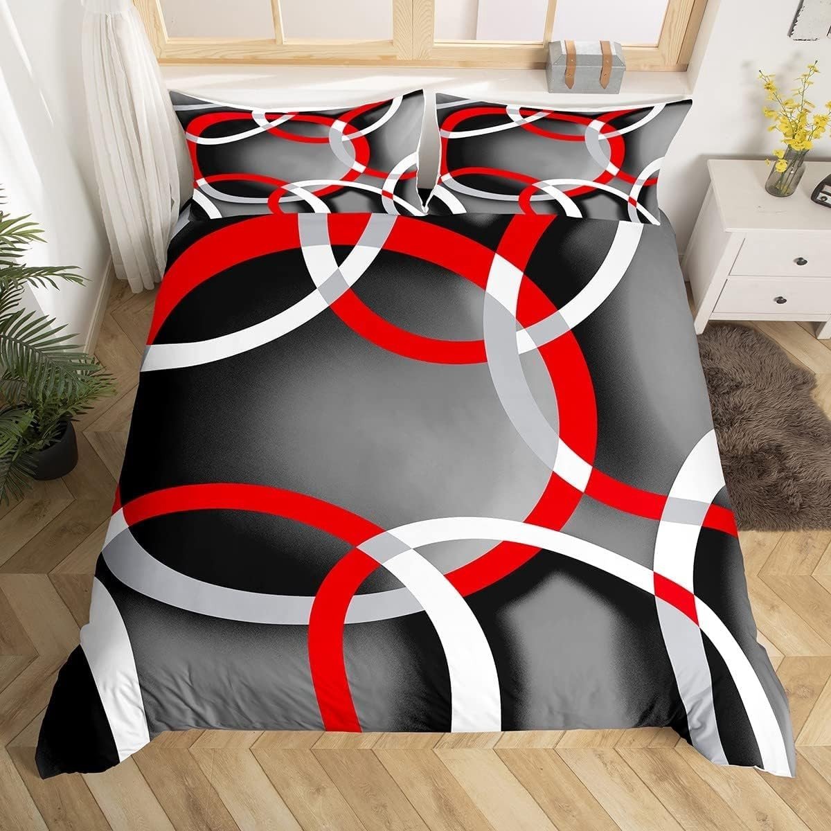 Omgoods - Moderne Duvet Cover Set met Abstracte Strepen