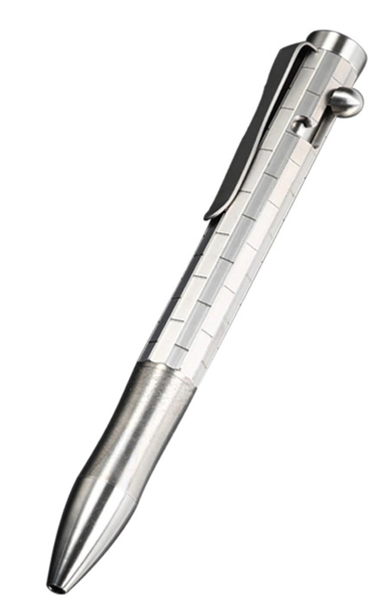 Omgoods - Titanium Bolt Action Pen - Herbruikbare Balpen met Pocket Clip