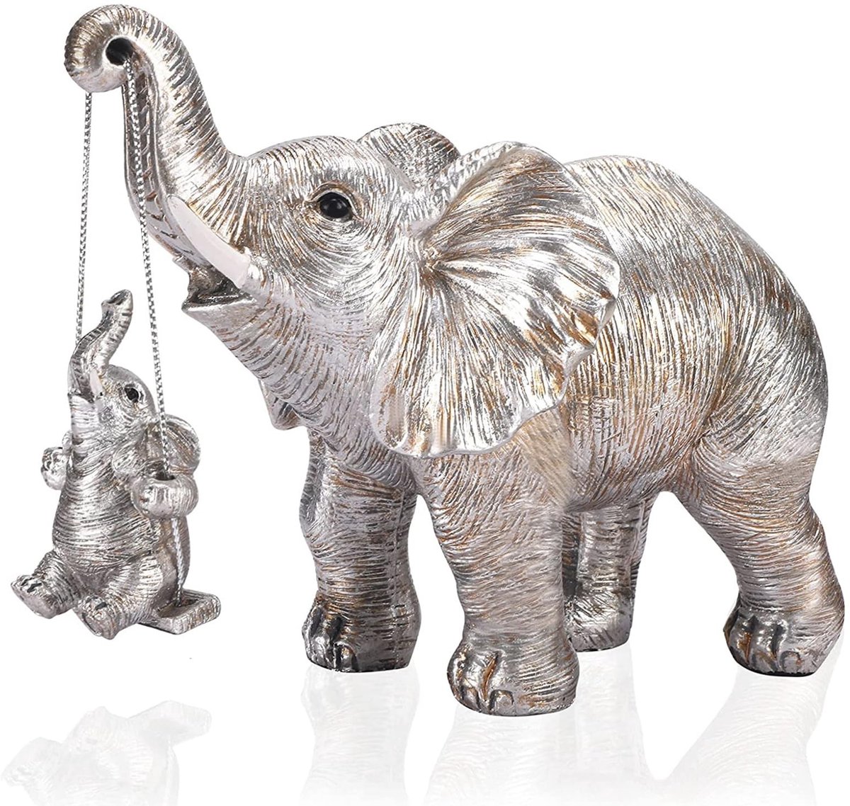 Omgoods - Olifanten Beeld - Mama Olifant Sculptuur voor Geluk en Gezondheid