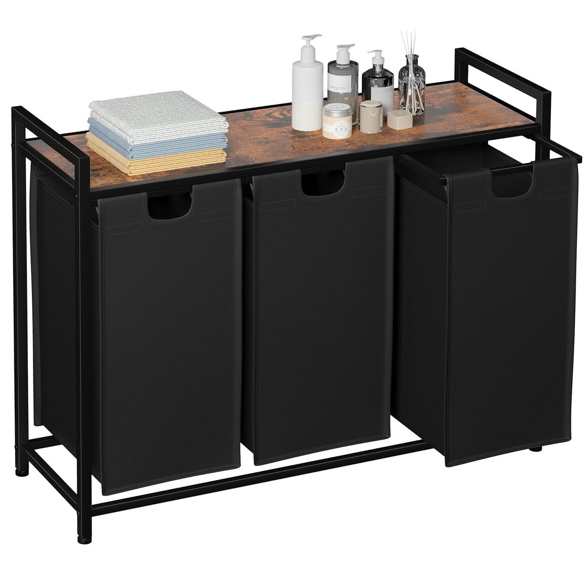 Omgoods - Wasmand met 3 Compartimenten en Uittrekbare Organizer