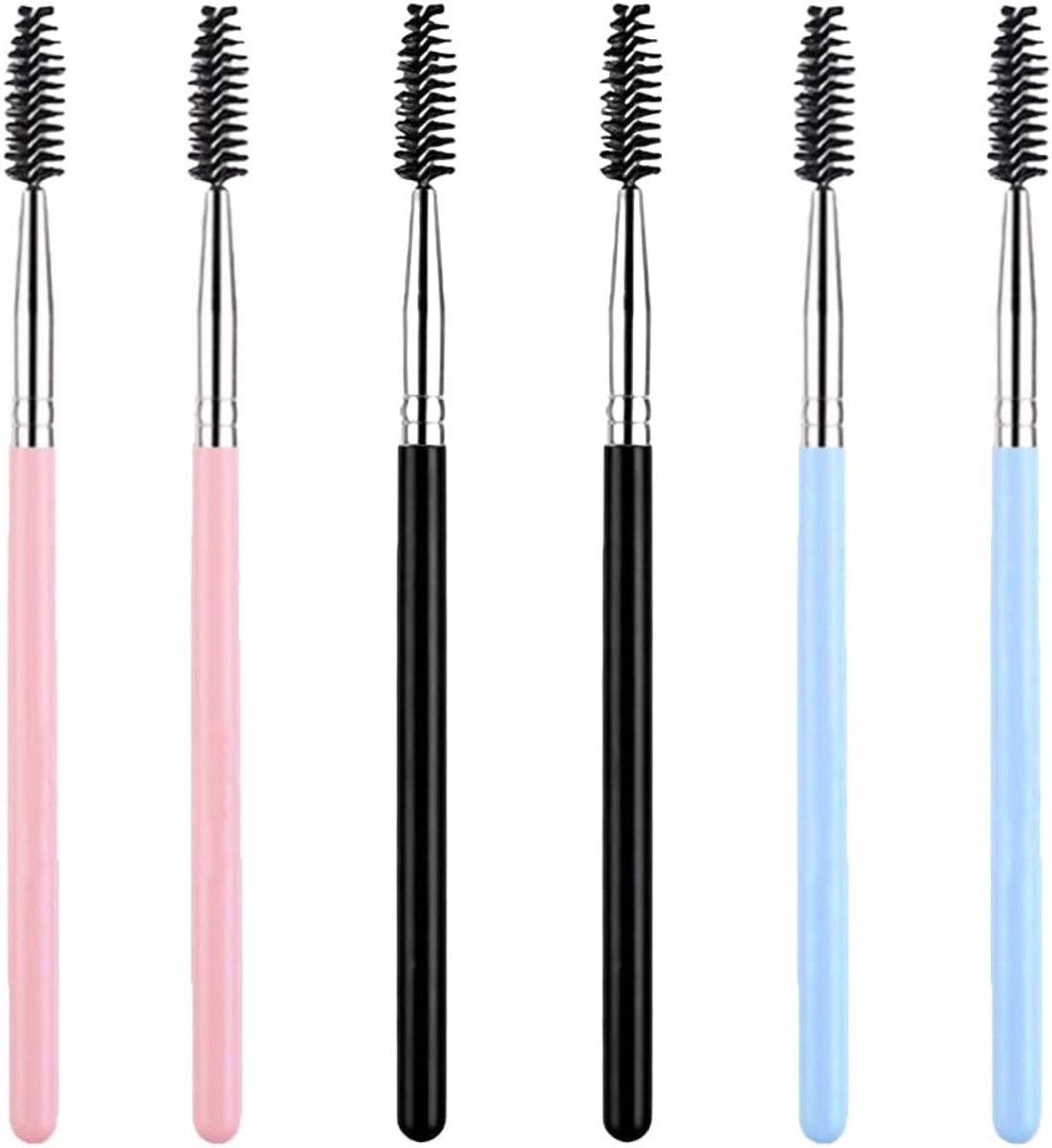 6 Stuks Wenkbrauwborstel, Wimperkam, Draagbare Wimperborstel, voor Wimperverlenging en Wenkbrauwlifting